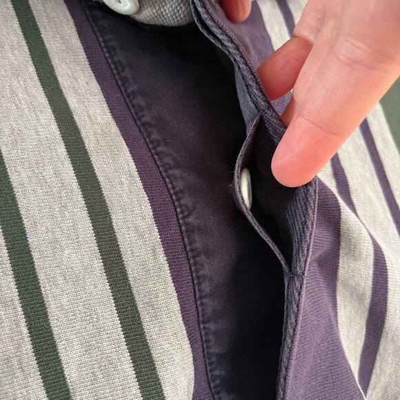 VTG Tommy Hilfiger Sz L Vertical Stripe Varsity Sports Rugby Shirt - Picture 9 of 14